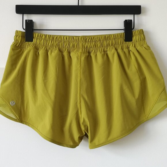NWT LULULEMON GLDL Mustard Yellow 4 Way Stretch Lightweight Hotty Hot Shorts 10 - Picture 5 of 7